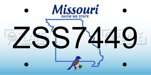 ZSS7449 Missouri License Plate