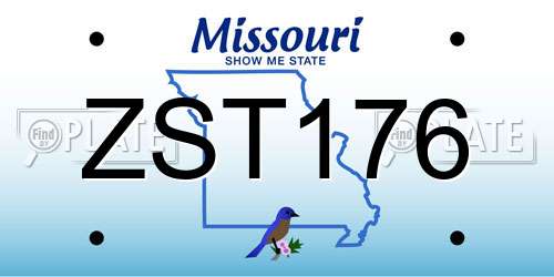 ZST176 Missouri License Plate