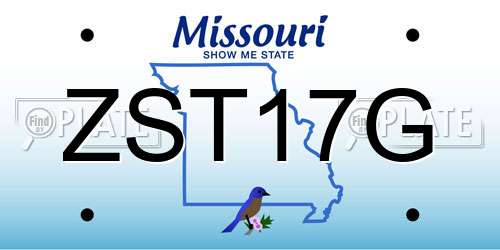 ZST17G Missouri License Plate