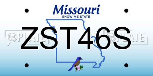 ZST46S Missouri License Plate