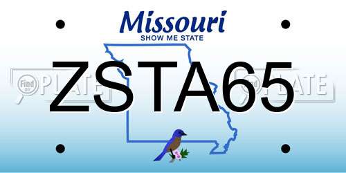 ZSTA65 Missouri License Plate