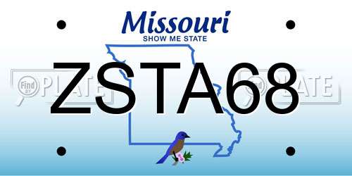 ZSTA68 Missouri License Plate