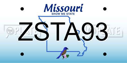 ZSTA93 Missouri License Plate