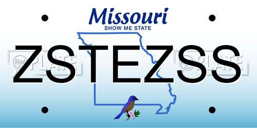 ZSTEZSS Missouri License Plate