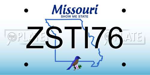 ZSTI76 Missouri License Plate