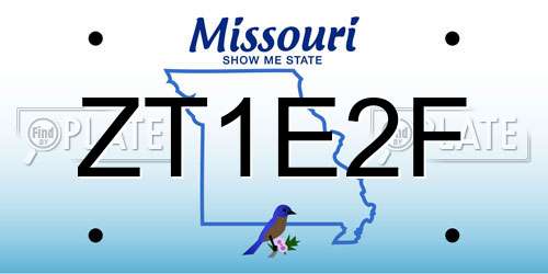 ZT1E2F Missouri License Plate