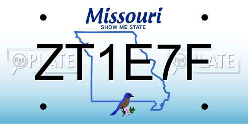 ZT1E7F Missouri License Plate