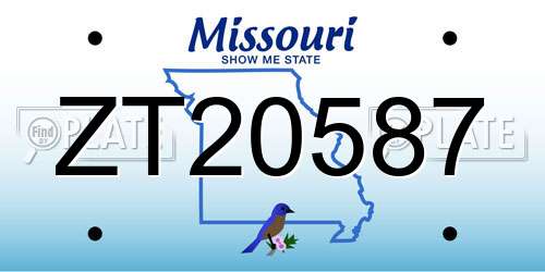 ZT20587 Missouri License Plate