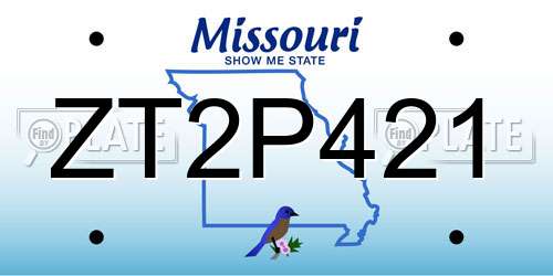 ZT2P421 Missouri License Plate