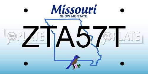 ZTA57T Missouri License Plate