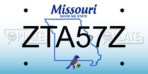 ZTA57Z Missouri License Plate