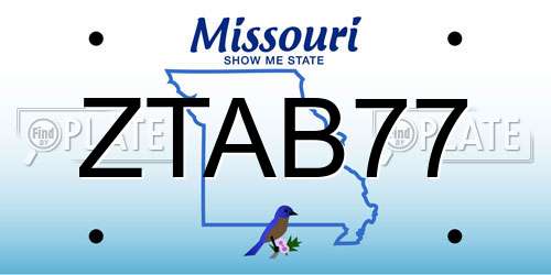 ZTAB77 Missouri License Plate