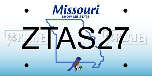 ZTAS27 Missouri License Plate
