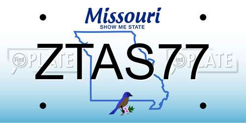 ZTAS77 Missouri License Plate