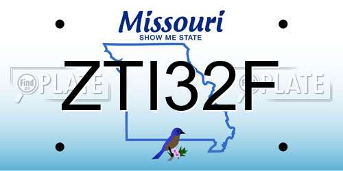ZTI32F Missouri License Plate