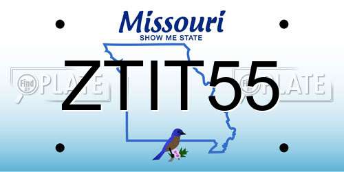 ZTIT55 Missouri License Plate