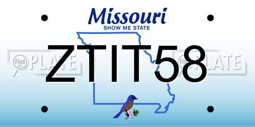 ZTIT58 Missouri License Plate