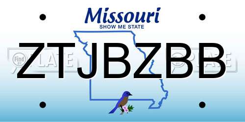 ZTJBZBB Missouri License Plate