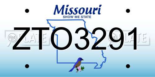 ZTO3291 Missouri License Plate