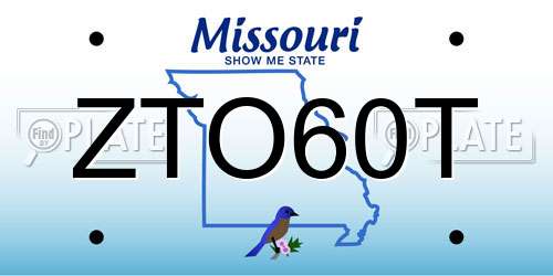 ZTO60T Missouri License Plate