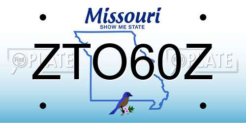 ZTO60Z Missouri License Plate