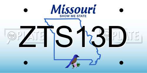 ZTS13D Missouri License Plate