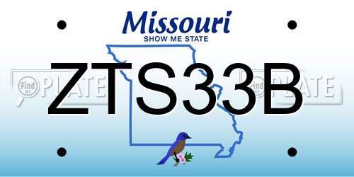 ZTS33B Missouri License Plate
