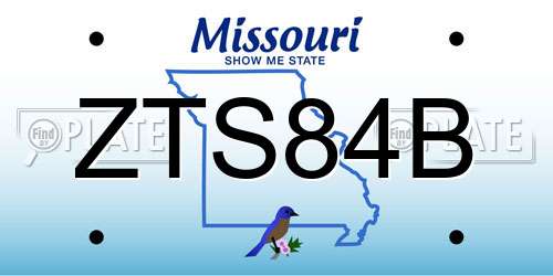 ZTS84B Missouri License Plate