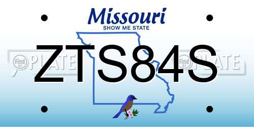 ZTS84S Missouri License Plate