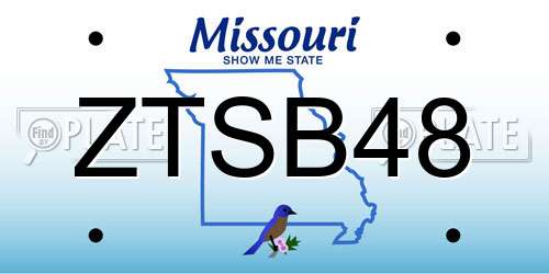ZTSB48 Missouri License Plate