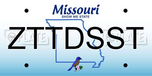 ZTTDSST Missouri License Plate