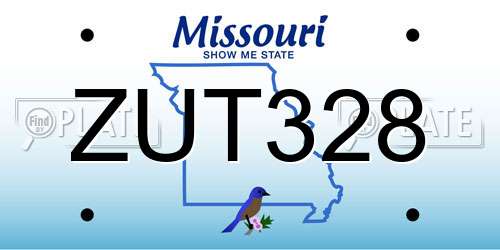 ZUT328 Missouri License Plate