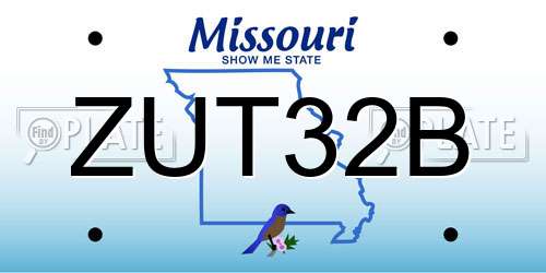 ZUT32B Missouri License Plate