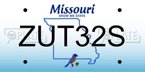 ZUT32S Missouri License Plate