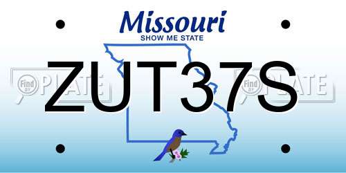ZUT37S Missouri License Plate