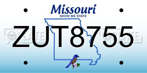 ZUT8755 Missouri License Plate