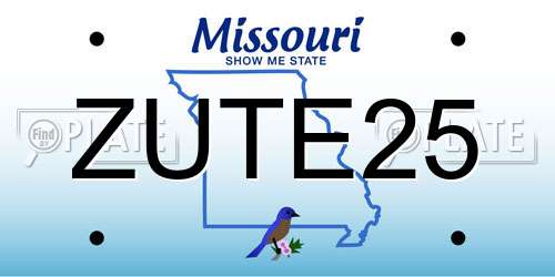 ZUTE25 Missouri License Plate