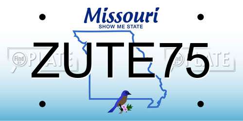 ZUTE75 Missouri License Plate