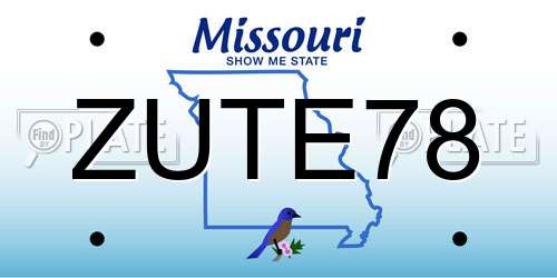 ZUTE78 Missouri License Plate