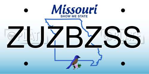 ZUZBZSS Missouri License Plate