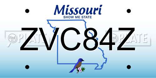 ZVC84Z Missouri License Plate