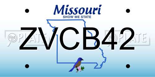 ZVCB42 Missouri License Plate