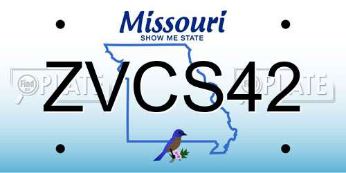 ZVCS42 Missouri License Plate