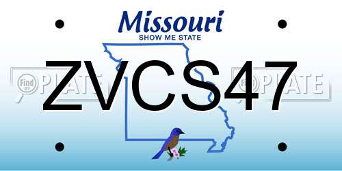 ZVCS47 Missouri License Plate