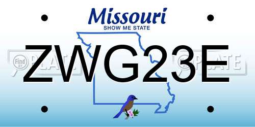 ZWG23E Missouri License Plate