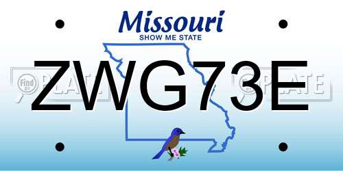 ZWG73E Missouri License Plate