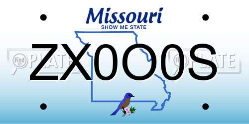 ZX0O0S Missouri License Plate