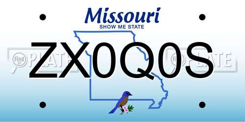 ZX0Q0S Missouri License Plate