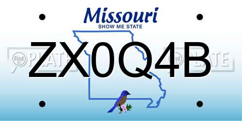 ZX0Q4B Missouri License Plate