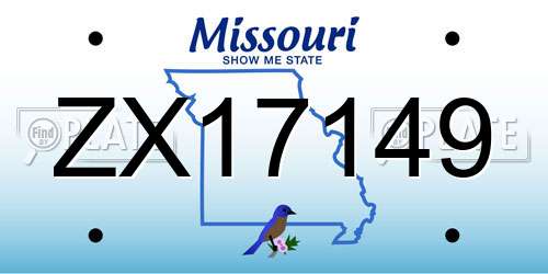 ZX17149 Missouri License Plate